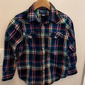 Ralph Lauren plaid button down shirt, size 6